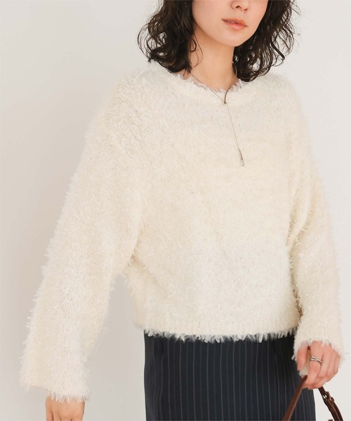 titivate(ティティベイト)の「リボンヤーンクロップド丈ニット(ニット/セーター・レディース・イエロー系その他/アイボリー/ブラック/ブルー・M/S)」の19枚目の写真