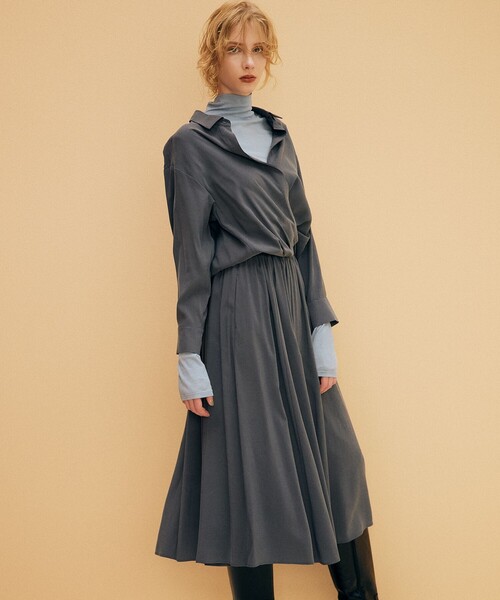 組曲（クミキョク）の「バウンディングシャーティングカシュクール ブラウス（シャツ/ブラウス・レディース・グレー系/ブラック系/アイボリー系・3/2）」の6枚目の写真