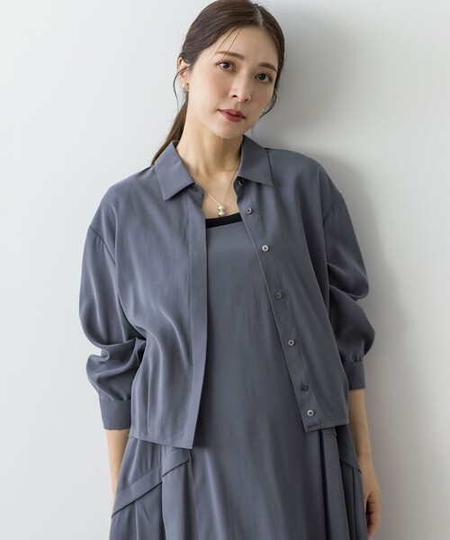 組曲（クミキョク）の「バウンディングシャーティングカシュクール ブラウス（シャツ/ブラウス・レディース・グレー系/ブラック系/アイボリー系・3/2）」の8枚目の写真