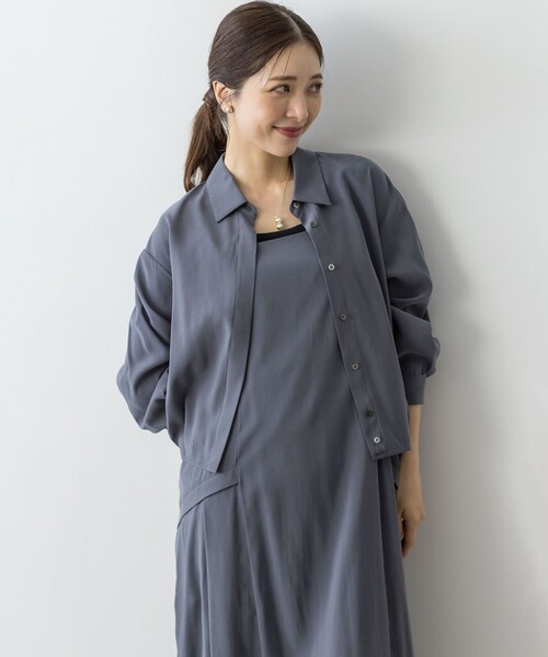 組曲（クミキョク）の「バウンディングシャーティングカシュクール ブラウス（シャツ/ブラウス・レディース・グレー系/ブラック系/アイボリー系・3/2）」の9枚目の写真