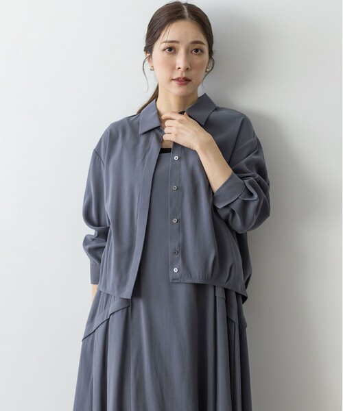 組曲（クミキョク）の「バウンディングシャーティングカシュクール ブラウス（シャツ/ブラウス・レディース・グレー系/ブラック系/アイボリー系・3/2）」の10枚目の写真