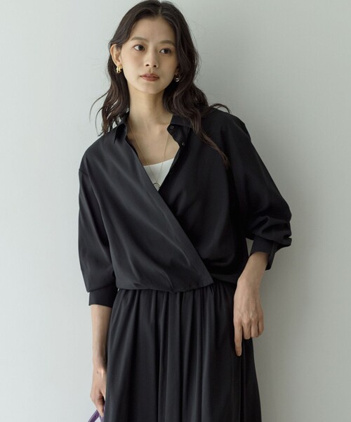 組曲（クミキョク）の「バウンディングシャーティングカシュクール ブラウス（シャツ/ブラウス・レディース・グレー系/ブラック系/アイボリー系・3/2）」の14枚目の写真