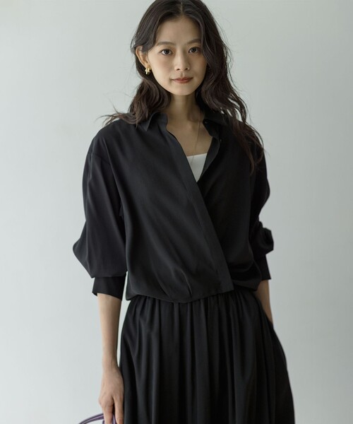 組曲（クミキョク）の「バウンディングシャーティングカシュクール ブラウス（シャツ/ブラウス・レディース・グレー系/ブラック系/アイボリー系・3/2）」の16枚目の写真