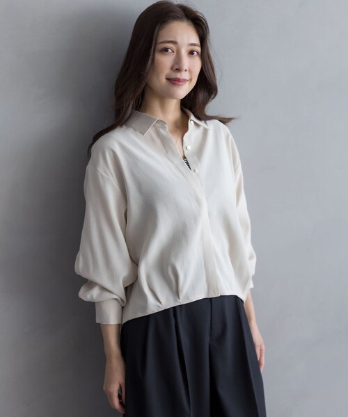 組曲（クミキョク）の「バウンディングシャーティングカシュクール ブラウス（シャツ/ブラウス・レディース・グレー系/ブラック系/アイボリー系・3/2）」の21枚目の写真