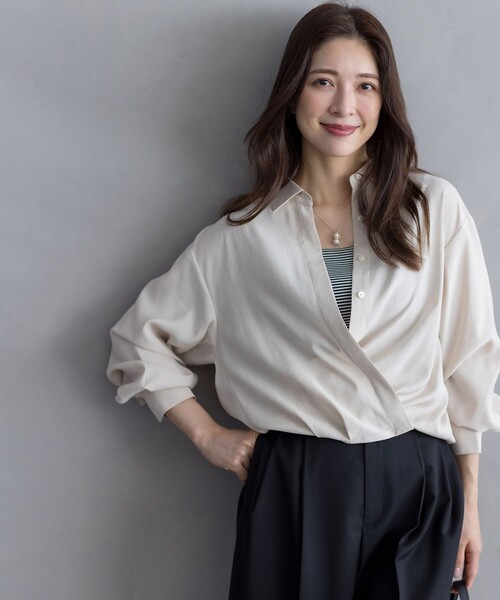 組曲（クミキョク）の「バウンディングシャーティングカシュクール ブラウス（シャツ/ブラウス・レディース・グレー系/ブラック系/アイボリー系・3/2）」の22枚目の写真