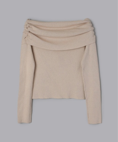 Olu.（オルドット）の「オフショルダーリボンラメニット（ニット/セーター・レディース・グレー/ピンクベージュ/ブラウン・FREE）」の13枚目の写真