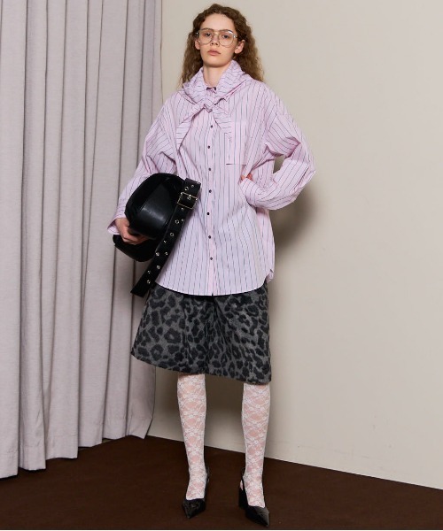 Oversized Shirt With Babushka/バブーシュカ付きオーバーサイズシャツ