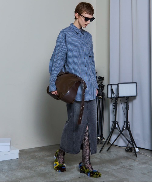 Oversized Shirt With Babushka/バブーシュカ付きオーバーサイズシャツ