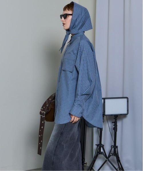 Oversized Shirt With Babushka/バブーシュカ付きオーバーサイズシャツ