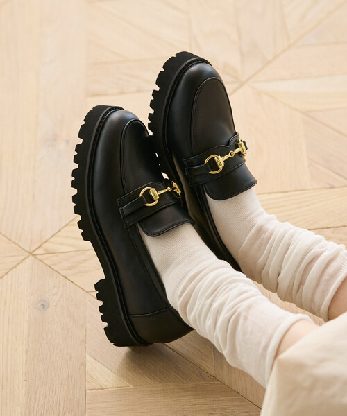 FREAK'S STORE（フリークスストア）の「晴雨兼用 チャンキーローファー/厚底ローファー/エナメルローファー（ローファー・レディース・その他2/チャコール/その他/ブラック・39/38/37/36/35）」の5枚目の写真