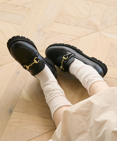 FREAK'S STORE（フリークスストア）の「晴雨兼用 チャンキーローファー/厚底ローファー/エナメルローファー（ローファー・レディース・その他2/チャコール/その他/ブラック・39/38/37/36/35）」の6枚目の写真