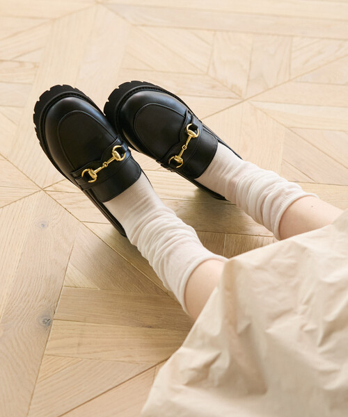 FREAK'S STORE（フリークスストア）の「晴雨兼用 チャンキーローファー/厚底ローファー/エナメルローファー（ローファー・レディース・その他2/チャコール/その他/ブラック・39/38/37/36/35）」の7枚目の写真