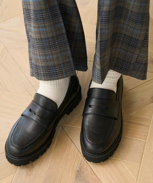 FREAK'S STORE（フリークスストア）の「晴雨兼用 チャンキーローファー/厚底ローファー/エナメルローファー（ローファー・レディース・その他2/チャコール/その他/ブラック・39/38/37/36/35）」の10枚目の写真