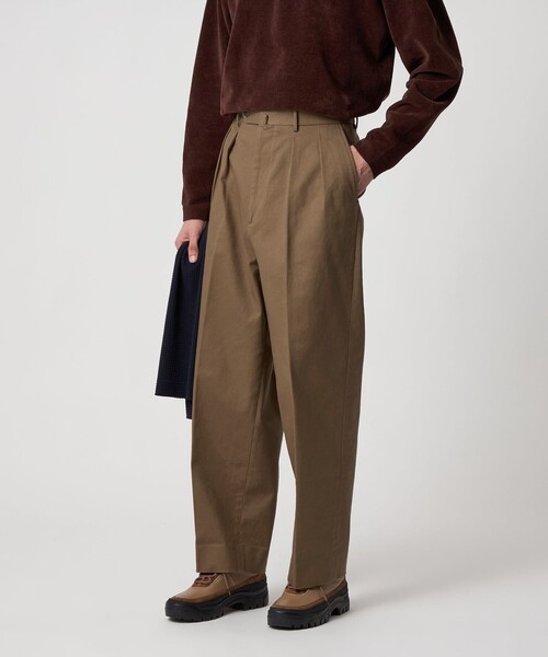 Steven Alan＞ ドリル インツープリーツ ドレス トラウザーズ