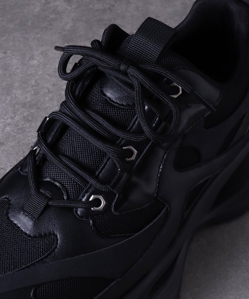 welise（ウェライズ）の「welise × 犬飼京 -ephemeral- EXボリュームハイソール+8cm ミックスマテリアル スニーカー（スニーカー・メンズ・ブラック・26.0cm/25.0cm/24.0cm/28.0cm/27.0cm）」の4枚目の写真