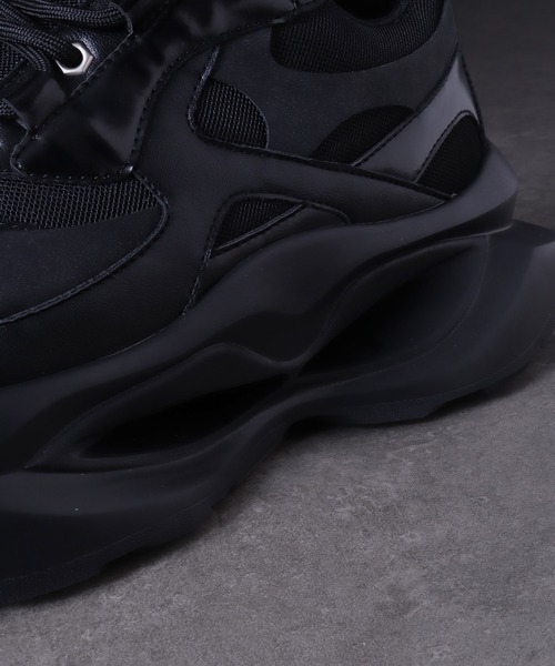 welise（ウェライズ）の「welise × 犬飼京 -ephemeral- EXボリュームハイソール+8cm ミックスマテリアル スニーカー（スニーカー・メンズ・ブラック・26.0cm/25.0cm/24.0cm/28.0cm/27.0cm）」の7枚目の写真