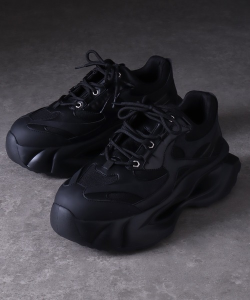 welise（ウェライズ）の「welise × 犬飼京 -ephemeral- EXボリュームハイソール+8cm ミックスマテリアル スニーカー（スニーカー・メンズ・ブラック・26.0cm/25.0cm/24.0cm/28.0cm/27.0cm）」の11枚目の写真