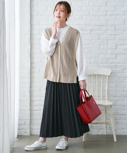 ikka（イッカ）の「襟フリル2WAYブラウス（シャツ/ブラウス・レディース・ワイン/オフホワイト/チャコールグレー/ダークグリーン/その他1・M/L/S）」の10枚目の写真