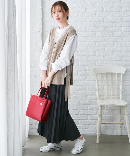 ikka（イッカ）の「襟フリル2WAYブラウス（シャツ/ブラウス・レディース・ワイン/オフホワイト/チャコールグレー/ダークグリーン/その他1・M/L/S）」の11枚目の写真