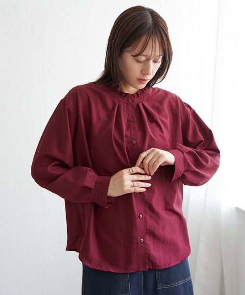 ikka（イッカ）の「襟フリル2WAYブラウス（シャツ/ブラウス・レディース・ワイン/オフホワイト/チャコールグレー/ダークグリーン/その他1・M/L/S）」の19枚目の写真