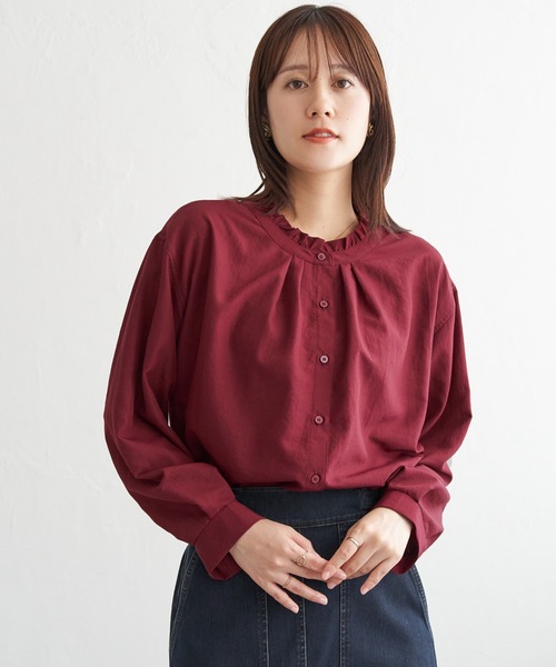 ikka（イッカ）の「襟フリル2WAYブラウス（シャツ/ブラウス・レディース・ワイン/オフホワイト/チャコールグレー/ダークグリーン/その他1・M/L/S）」の22枚目の写真