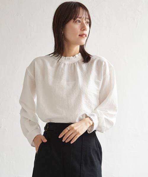 ikka（イッカ）の「襟フリル2WAYブラウス（シャツ/ブラウス・レディース・ワイン/オフホワイト/チャコールグレー/ダークグリーン/その他1・M/L/S）」の16枚目の写真