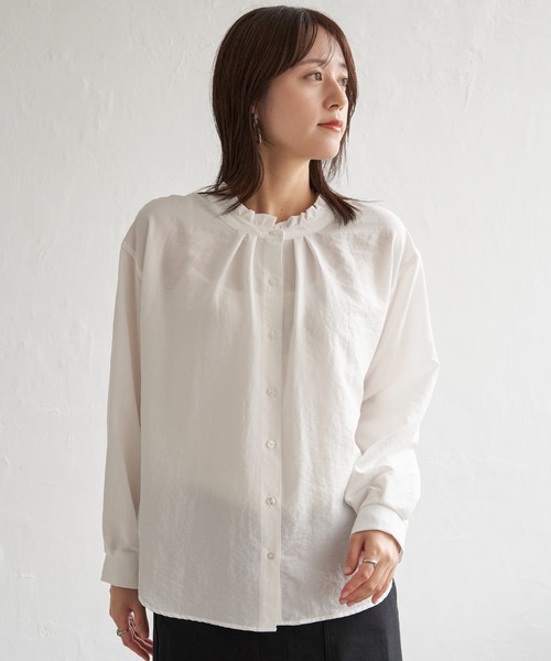 ikka（イッカ）の「襟フリル2WAYブラウス（シャツ/ブラウス・レディース・ワイン/オフホワイト/チャコールグレー/ダークグリーン/その他1・M/L/S）」の18枚目の写真