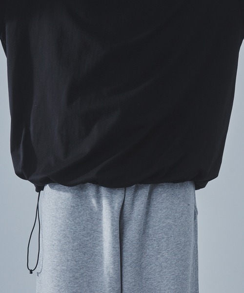 SLICK（スリック）の「【SLICK/スリック】30/2 Compact Yarn Drawstring T-Shirt/コンパクトヤーンドローストリングTシャツ/オーバーサイズ シルエット（Tシャツ/カットソー・メンズ・グレイッシュベージュ/ブラック/ブラウン/ホワイト/ダークブラウン/ラベンダー・1/3/2）」の11枚目の写真