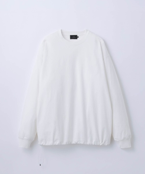 SLICK（スリック）の「【SLICK/スリック】30/2 Compact Yarn Drawstring T-Shirt/コンパクトヤーンドローストリングTシャツ/オーバーサイズ シルエット（Tシャツ/カットソー・メンズ・グレイッシュベージュ/ブラック/ブラウン/ホワイト/ダークブラウン/ラベンダー・1/3/2）」の14枚目の写真