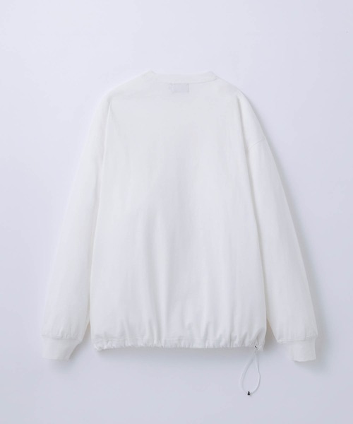 SLICK（スリック）の「【SLICK/スリック】30/2 Compact Yarn Drawstring T-Shirt/コンパクトヤーンドローストリングTシャツ/オーバーサイズ シルエット（Tシャツ/カットソー・メンズ・グレイッシュベージュ/ブラック/ブラウン/ホワイト/ダークブラウン/ラベンダー・1/3/2）」の15枚目の写真