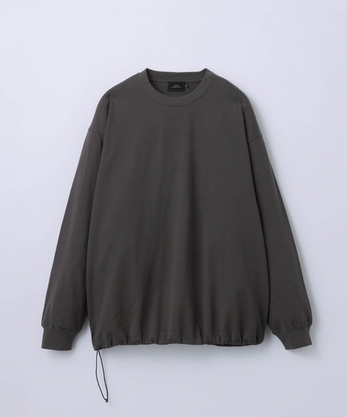 SLICK（スリック）の「【SLICK/スリック】30/2 Compact Yarn Drawstring T-Shirt/コンパクトヤーンドローストリングTシャツ/オーバーサイズ シルエット（Tシャツ/カットソー・メンズ・グレイッシュベージュ/ブラック/ブラウン/ホワイト/ダークブラウン/ラベンダー・1/3/2）」の16枚目の写真