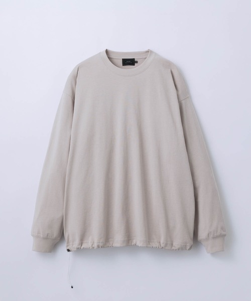 SLICK（スリック）の「【SLICK/スリック】30/2 Compact Yarn Drawstring T-Shirt/コンパクトヤーンドローストリングTシャツ/オーバーサイズ シルエット（Tシャツ/カットソー・メンズ・グレイッシュベージュ/ブラック/ブラウン/ホワイト/ダークブラウン/ラベンダー・1/3/2）」の18枚目の写真