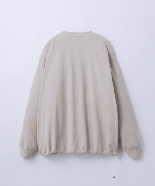 SLICK（スリック）の「【SLICK/スリック】30/2 Compact Yarn Drawstring T-Shirt/コンパクトヤーンドローストリングTシャツ/オーバーサイズ シルエット（Tシャツ/カットソー・メンズ・グレイッシュベージュ/ブラック/ブラウン/ホワイト/ダークブラウン/ラベンダー・1/3/2）」の7枚目の写真