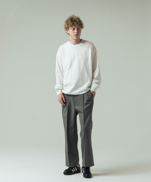 SLICK（スリック）の「【SLICK/スリック】30/2 Compact Yarn Drawstring T-Shirt/コンパクトヤーンドローストリングTシャツ/オーバーサイズ シルエット（Tシャツ/カットソー・メンズ・グレイッシュベージュ/ブラック/ブラウン/ホワイト/ダークブラウン/ラベンダー・1/3/2）」の22枚目の写真