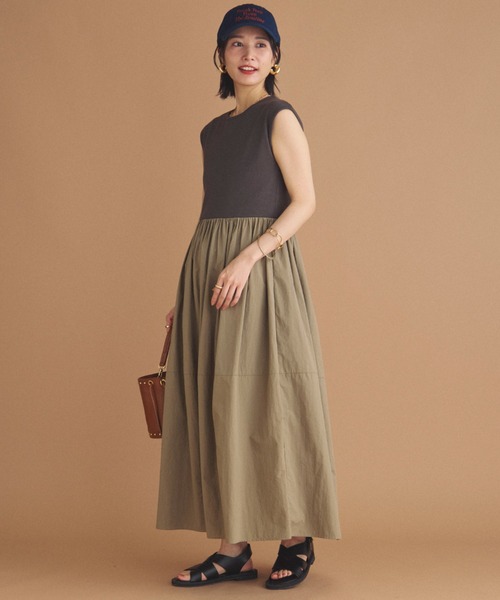 Doux archives（ドゥアルシーヴ）の「リブタフタコンビワンピース（ワンピース・レディース・ブラック/モカ/ブラウン・38）」の22枚目の写真