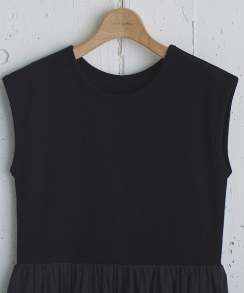 Doux archives（ドゥアルシーヴ）の「リブタフタコンビワンピース（ワンピース・レディース・ブラック/モカ/ブラウン・38）」の10枚目の写真