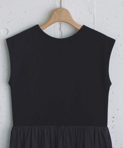 Doux archives（ドゥアルシーヴ）の「リブタフタコンビワンピース（ワンピース・レディース・ブラック/モカ/ブラウン・38）」の11枚目の写真