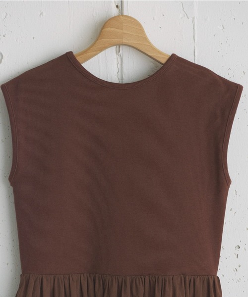 Doux archives（ドゥアルシーヴ）の「リブタフタコンビワンピース（ワンピース・レディース・ブラック/モカ/ブラウン・38）」の17枚目の写真