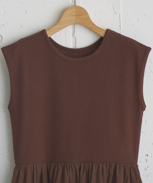 Doux archives（ドゥアルシーヴ）の「リブタフタコンビワンピース（ワンピース・レディース・ブラック/モカ/ブラウン・38）」の16枚目の写真