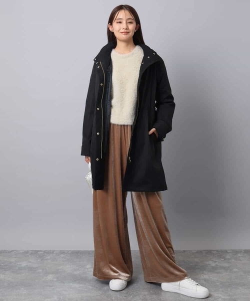 MK MICHEL KLEIN（エムケーミッシェルクラン）の「スノーベロア ワイドパンツ/洗える（その他パンツ・レディース・ライトブラウン/ブラック・38）」の9枚目の写真