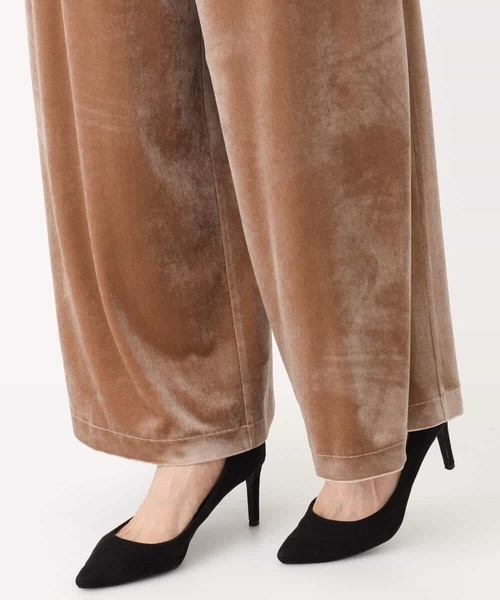 MK MICHEL KLEIN（エムケーミッシェルクラン）の「スノーベロア ワイドパンツ/洗える（その他パンツ・レディース・ライトブラウン/ブラック・38）」の16枚目の写真