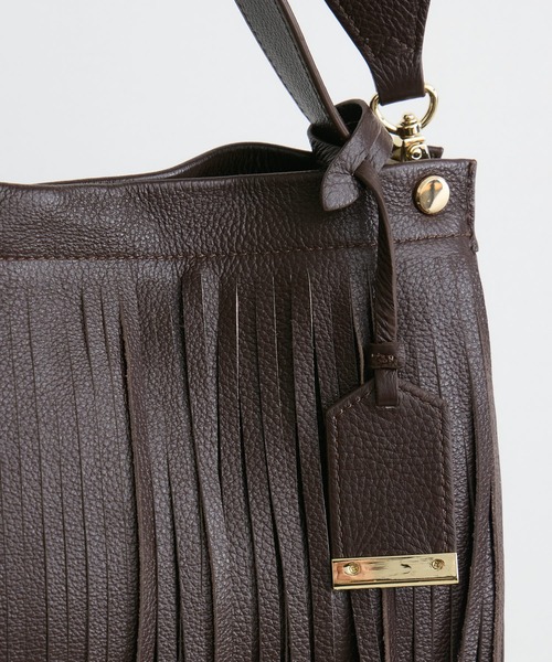 KATHARINE ROSS（キャサリンロス）の「【KATHARINE ROSS】story. フリンジハンドバッグ（ハンドバッグ・レディース・ブラック/ダークブラウン・MEDIUM）」の3枚目の写真