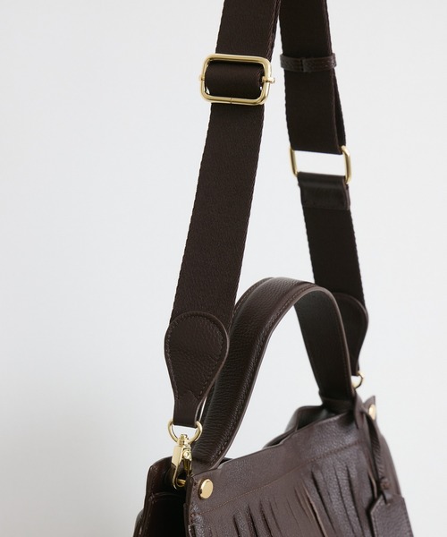 KATHARINE ROSS（キャサリンロス）の「【KATHARINE ROSS】story. フリンジハンドバッグ（ハンドバッグ・レディース・ブラック/ダークブラウン・MEDIUM）」の4枚目の写真
