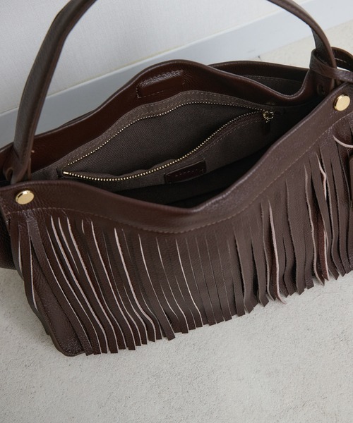 KATHARINE ROSS（キャサリンロス）の「【KATHARINE ROSS】story. フリンジハンドバッグ（ハンドバッグ・レディース・ブラック/ダークブラウン・MEDIUM）」の8枚目の写真