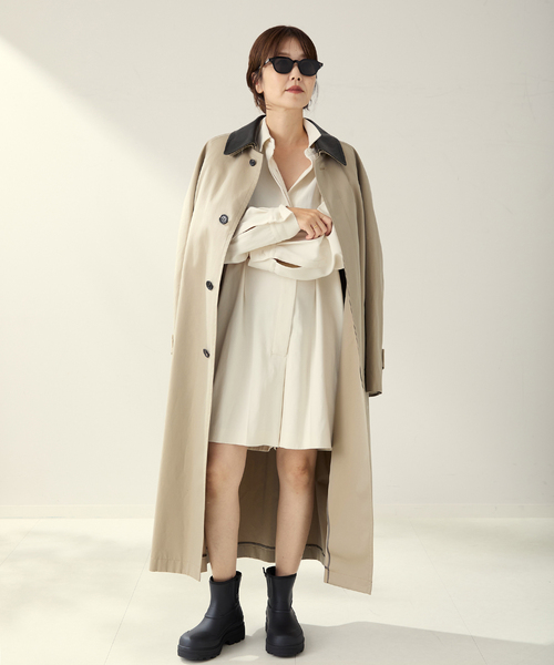 R'IAM レザーカラーTRENCH コート（トレンチコート）｜Plage