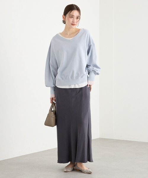 RIVE DROITE(リヴドロワ)の「【上品な揺れ感】キュプラ混バイアススカート(スカート・レディース・チャコールグレー/ブラック/ブラウン/オフホワイト・36/38)」の11枚目の写真