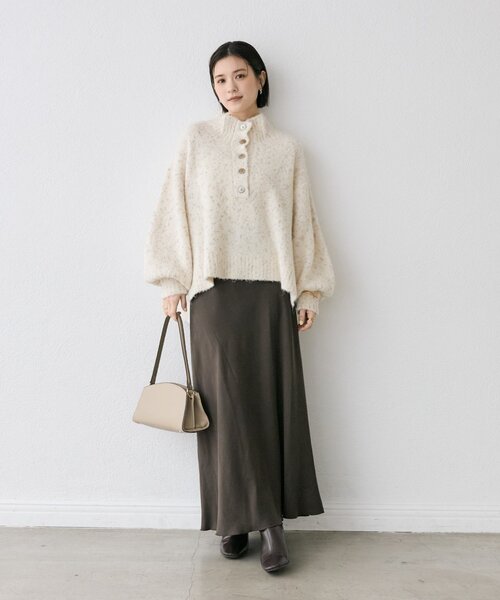 RIVE DROITE(リヴドロワ)の「【上品な揺れ感】キュプラ混バイアススカート(スカート・レディース・チャコールグレー/ブラック/ブラウン/オフホワイト・36/38)」の13枚目の写真