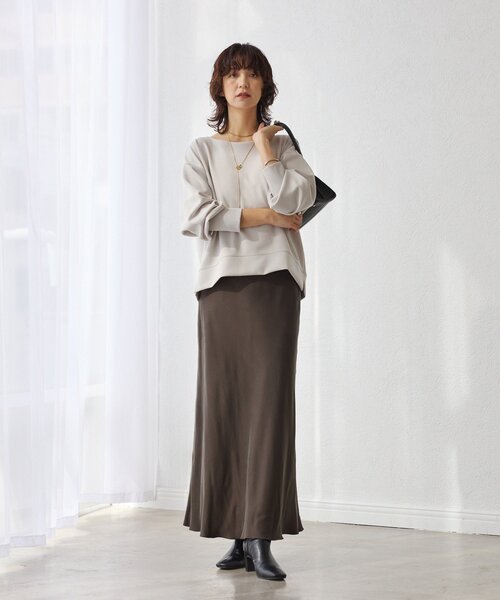 RIVE DROITE(リヴドロワ)の「【上品な揺れ感】キュプラ混バイアススカート(スカート・レディース・チャコールグレー/ブラック/ブラウン/オフホワイト・36/38)」の20枚目の写真