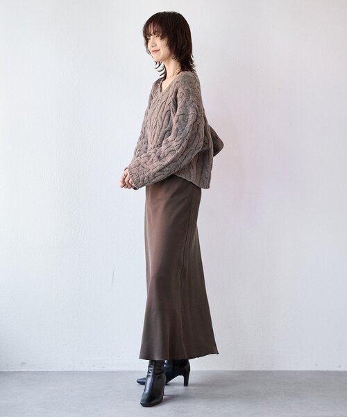 最終値下‼︎【RIVE DROITE】キュプラ混バイアススカート RIVE DROITE（リヴドロワ） スカート 「上品な揺れ感」キュプラ混