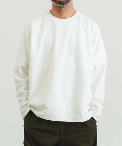 quadro(クオドロ)の「エメラルド接結ニットラグランクルー(Tシャツ/カットソー・メンズ・オフホワイト/オリーブ/モスグリーン/ダークネイビー/ブルーグレー/ベージュ・MEDIUM/LARGE)」の19枚目の写真